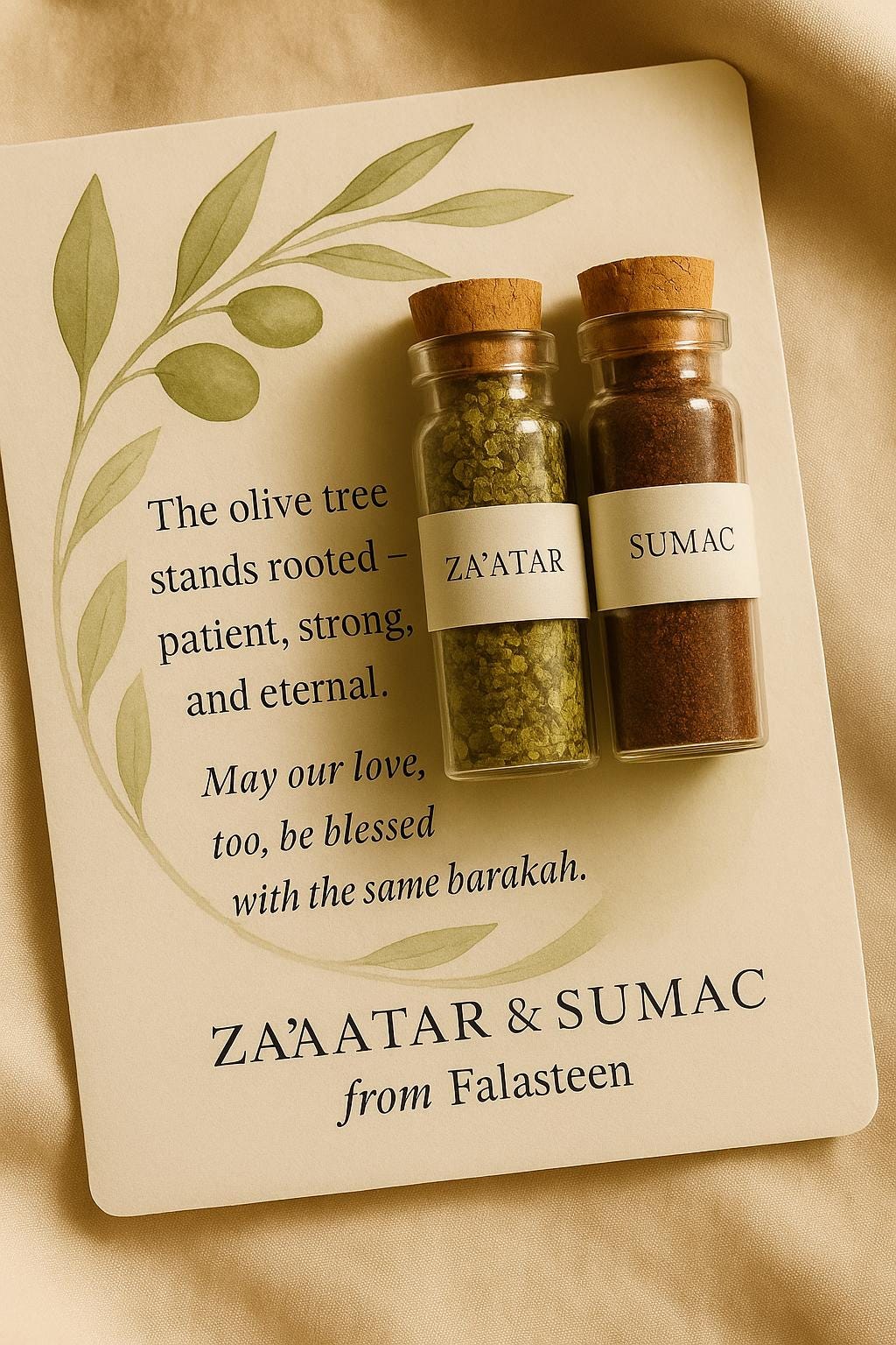Palestinian Za'atar & Sumac Wedding Favor | Islamic Nikah Keepsake