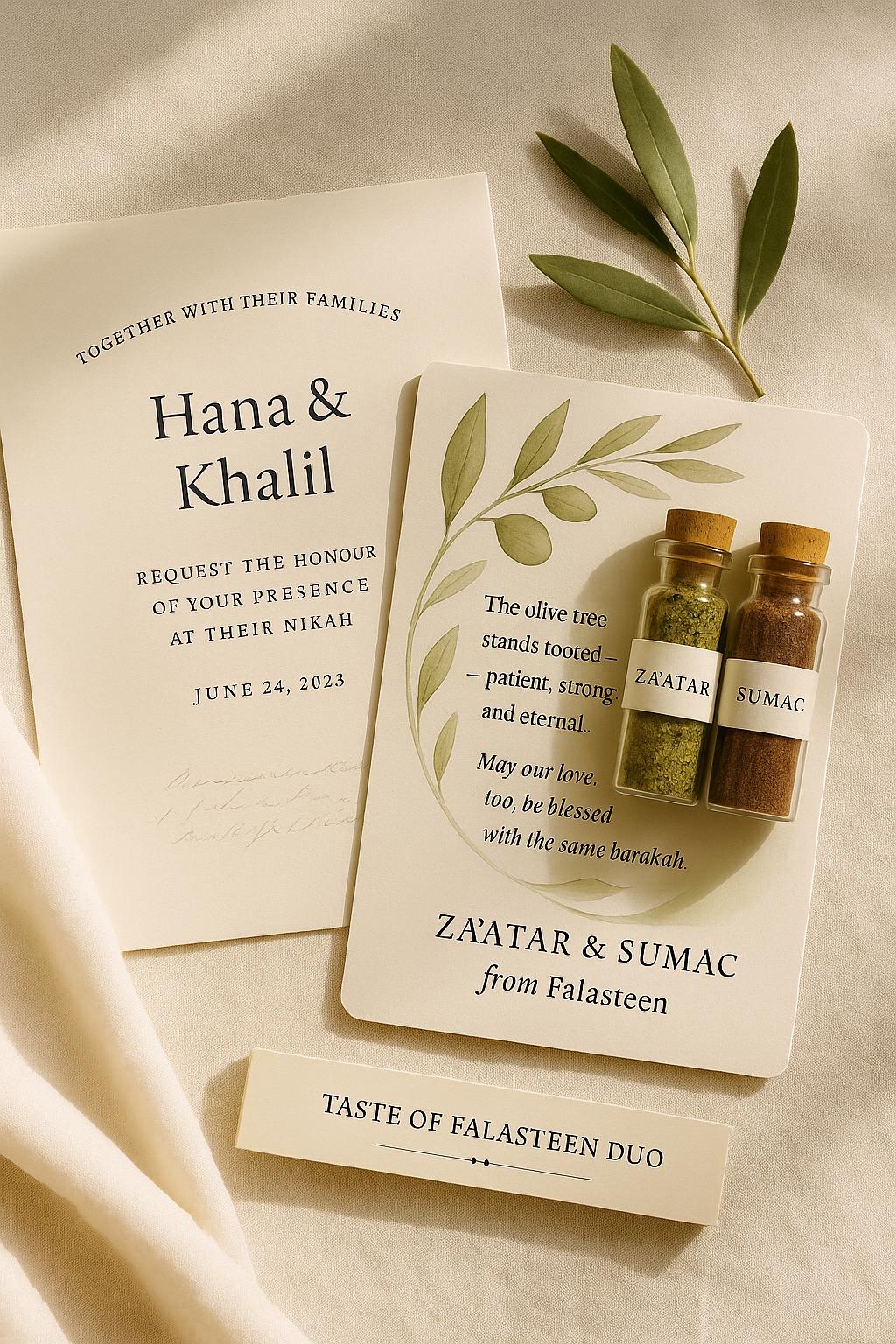 Palestinian Za'atar & Sumac Wedding Favor | Islamic Nikah Keepsake