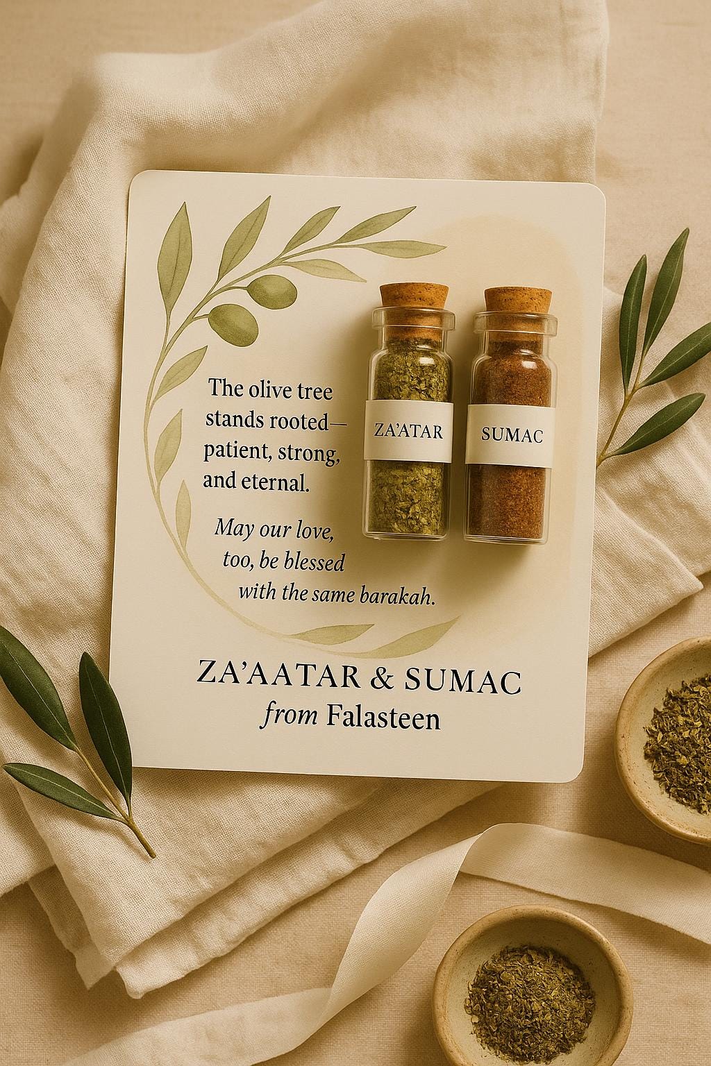 Palestinian Za'atar & Sumac Wedding Favor | Islamic Nikah Keepsake