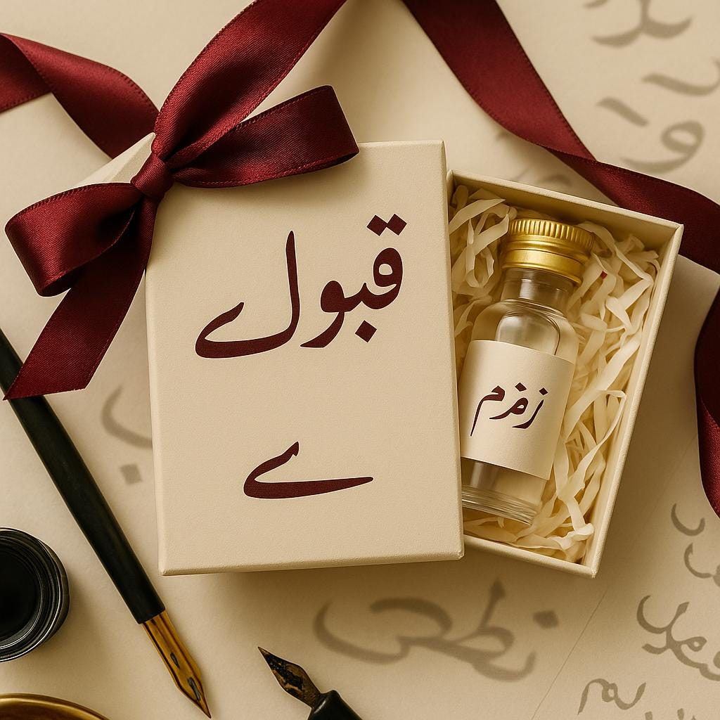 Zamzam Water Wedding Favor – Islamic “Qabool Hai” Gift Box