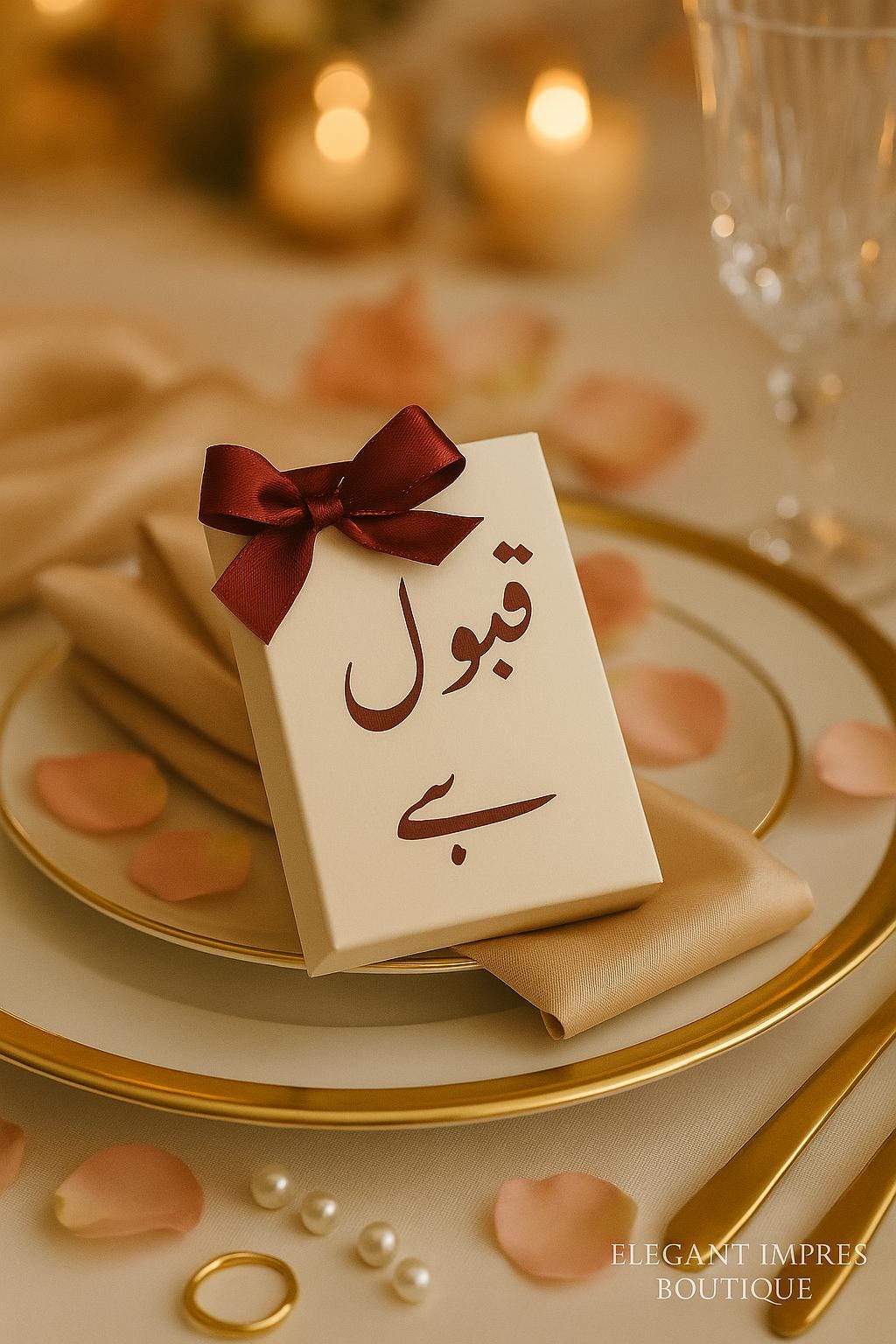 Zamzam Water Wedding Favor – Islamic “Qabool Hai” Gift Box