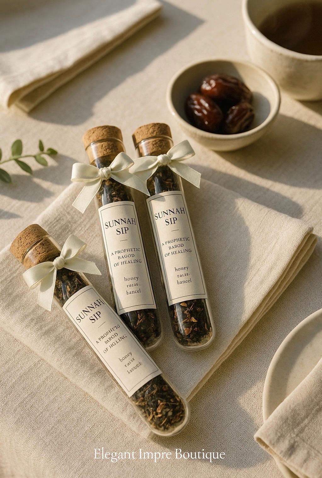 Sunnah Sip Islamic Wedding Favors (Set of 50): Halal Tea, Luxe Du’a Keepsake