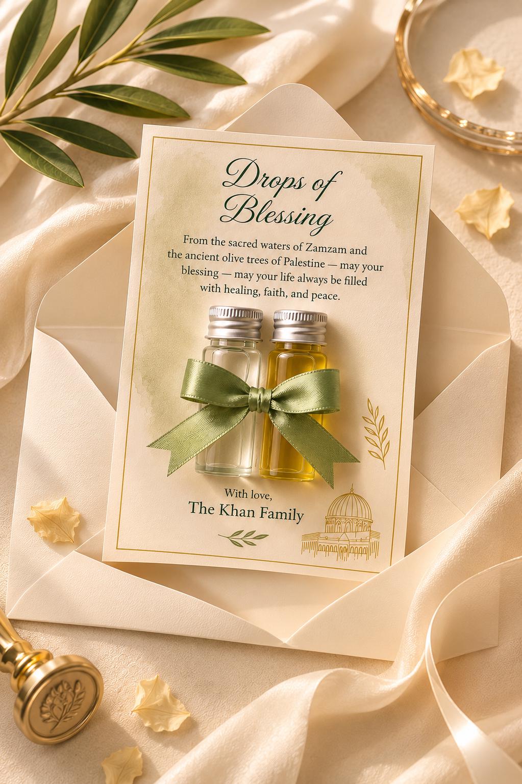 Zamzam & Olive Oil Islamic Favor: Palestinian Wedding Keepsake