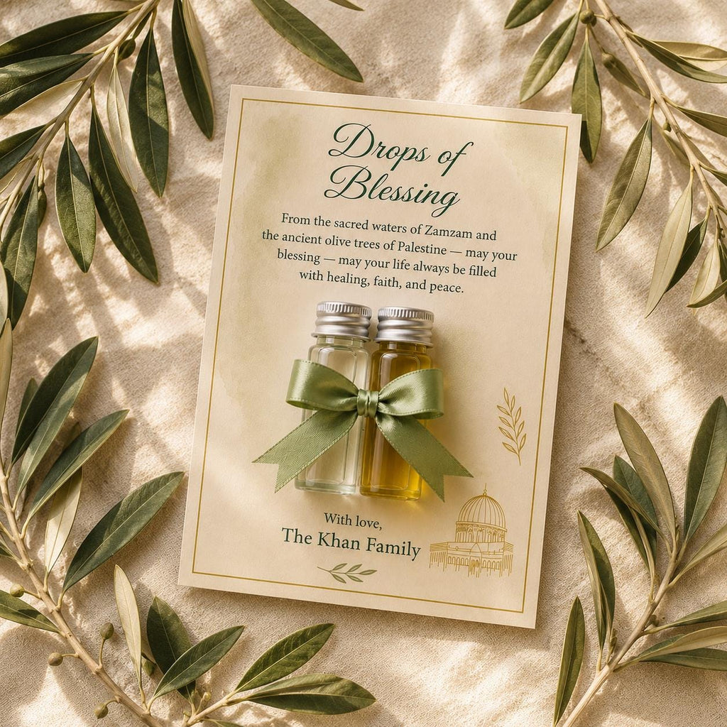 Zamzam & Olive Oil Islamic Favor: Palestinian Wedding Keepsake