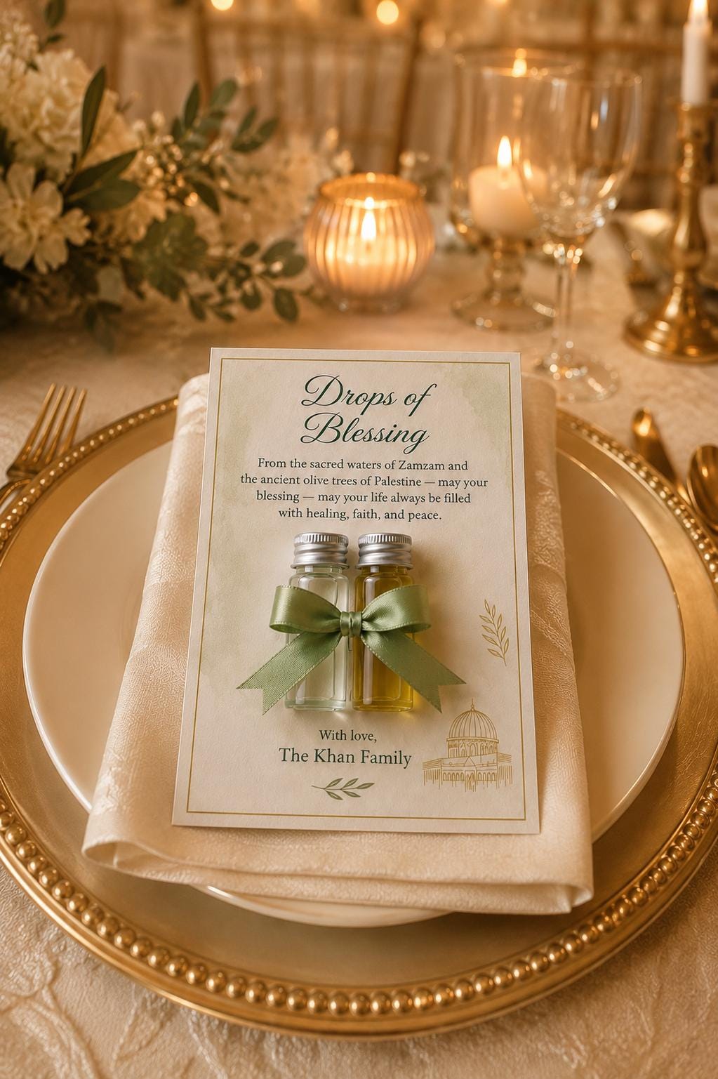 Zamzam & Olive Oil Islamic Favor: Palestinian Wedding Keepsake