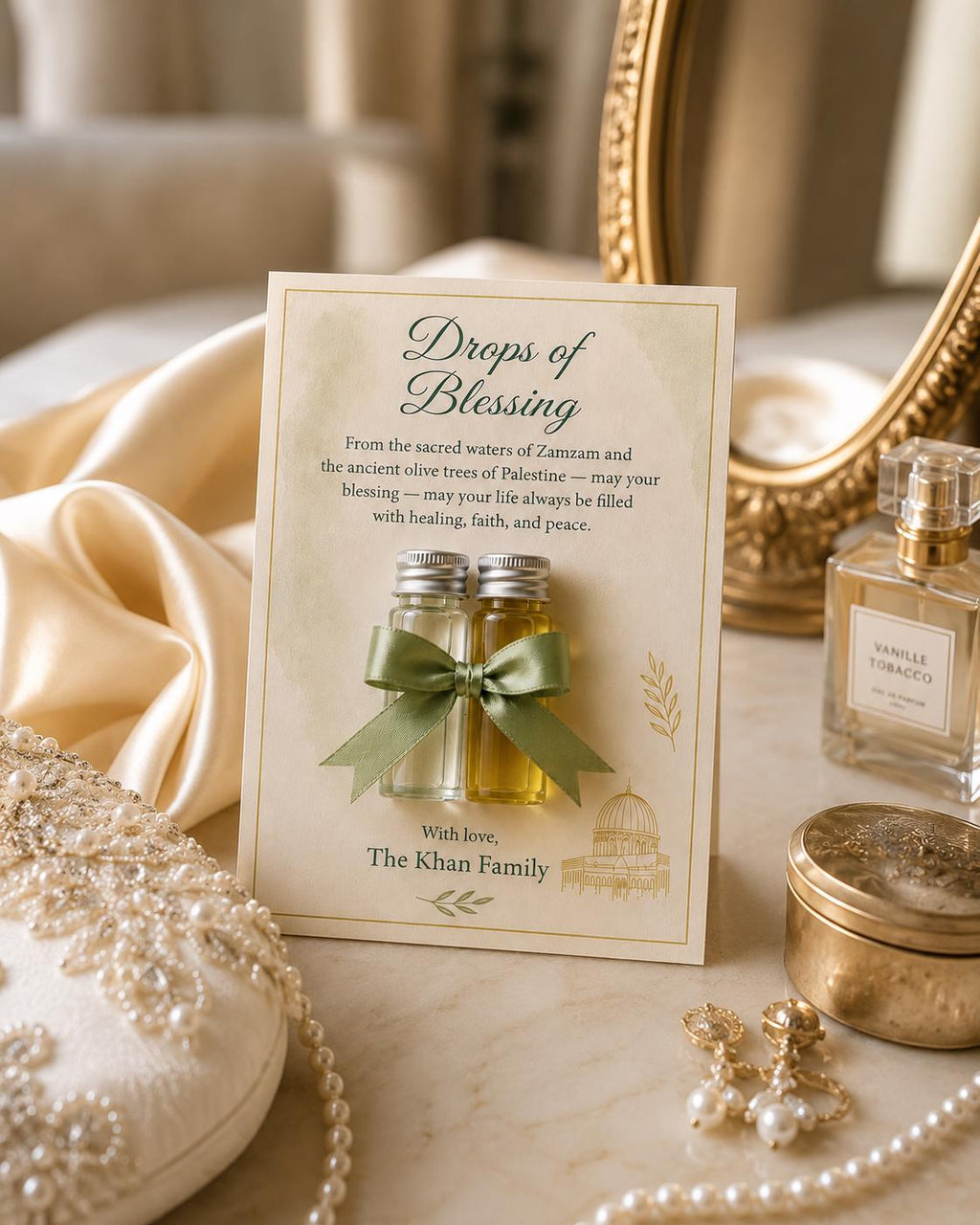 Zamzam & Olive Oil Islamic Favor: Palestinian Wedding Keepsake