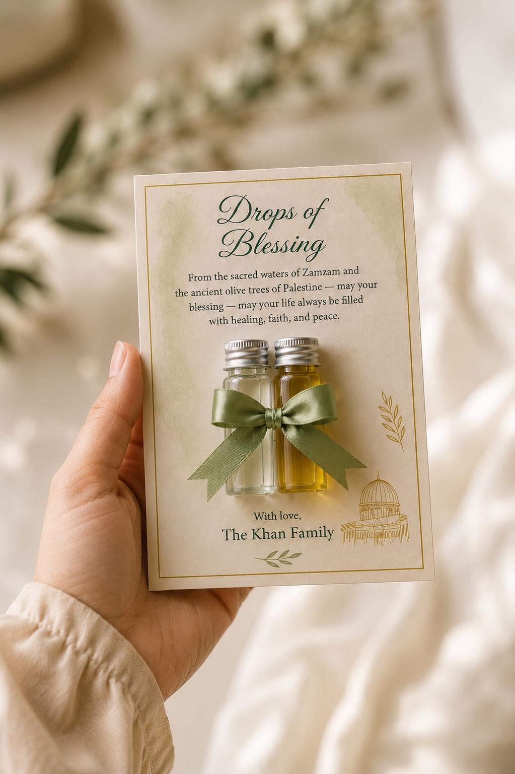 Zamzam & Olive Oil Islamic Favor: Palestinian Wedding Keepsake