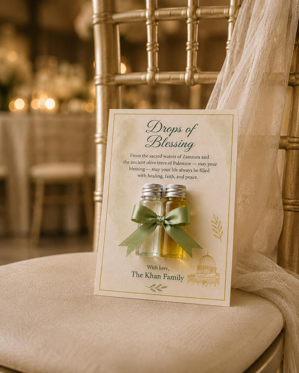 Zamzam & Olive Oil Islamic Favor: Palestinian Wedding Keepsake