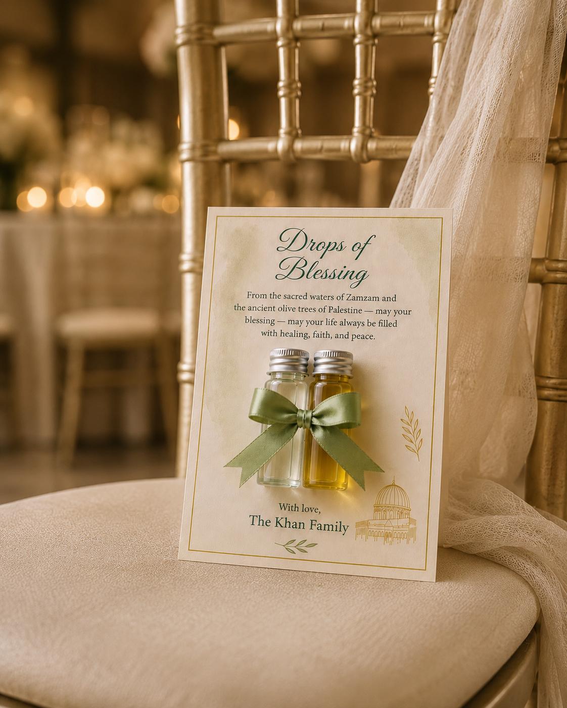 Zamzam & Olive Oil Islamic Favor: Palestinian Wedding Keepsake