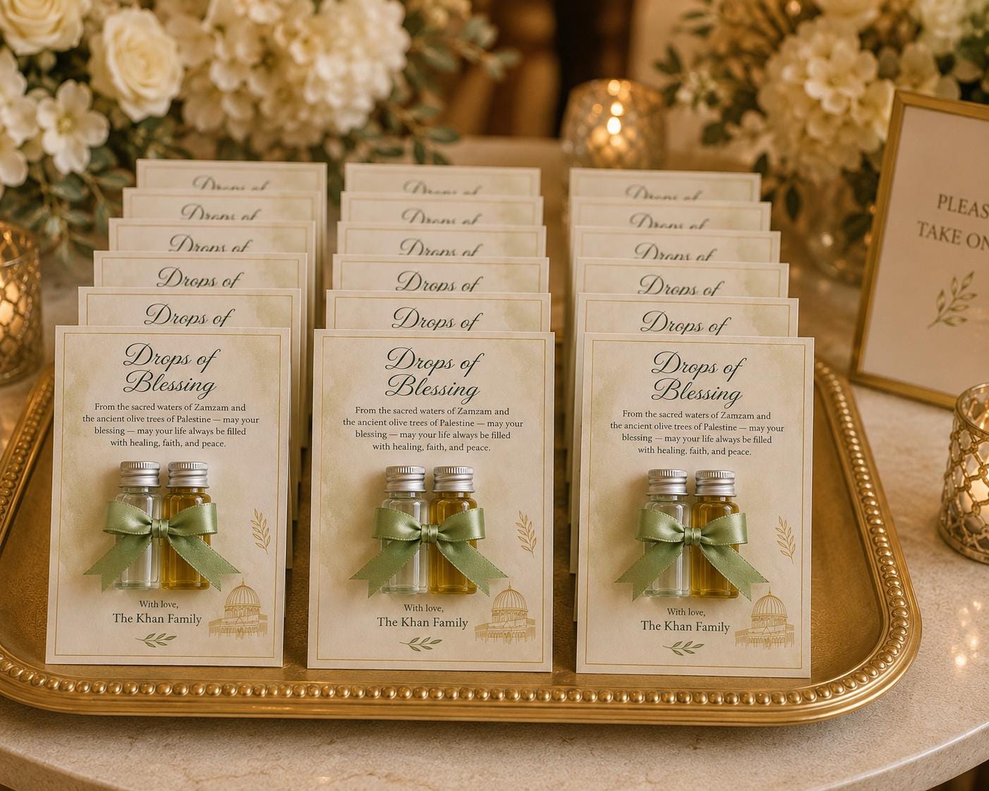 Zamzam & Olive Oil Islamic Favor: Palestinian Wedding Keepsake